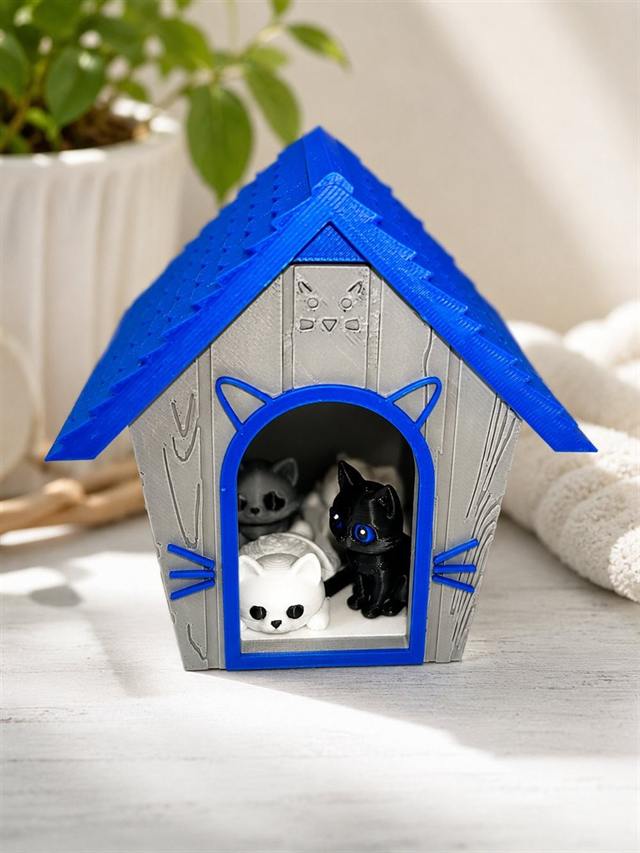 Cat Lover's Set — Cat Cottage playset with Cat in a Box clicker